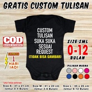 Baju Bayi Custom Tulisan Suka Suka jumper bayi custom romper kaos