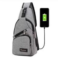Men’s Anti Theft Chest Sling Bag with USB Port for Powerbank Men Crossbody Bag Sling bag Slim Fit Bag