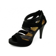 TAYWIN รองเท้าคัชชูส้นสูงหนังแท้ รุ่น HSC-20 หนังกลับสีดำ-นิ่มสีดำ