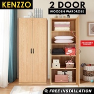 [FREE INSTALLATION] KENZZO : Multifunctional 2 door 5 tier wardrobe/cupboard/cabinet/wardrobe/2 door