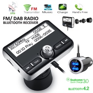LCD Digital Radio Car DAB Radio Receiver USB Adapter bluetooth FM Transmitter Antenna Tuner Handsfree Calling DC 12-24V