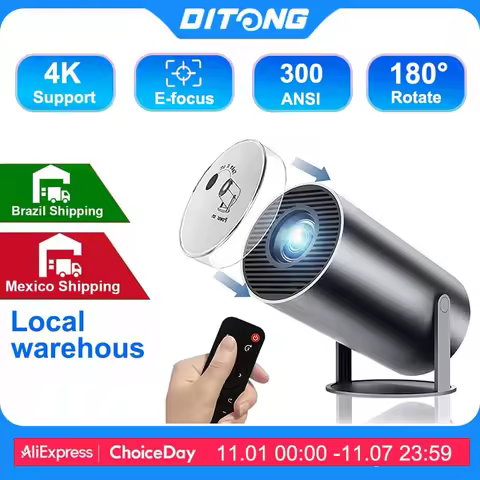DITONG Hy300 Plus Projector 4K Android 1080P 1280*720P Full HD Home Theater Video Mini led Projector