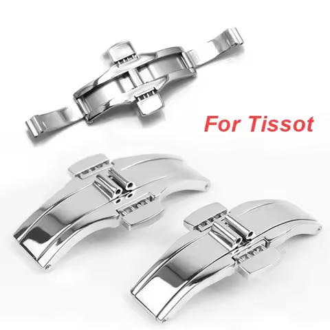 Stainless Steel Clasp for Tissot 1853 T035617 T035439 Watch Buckles Double Press Watch Strap Butterf
