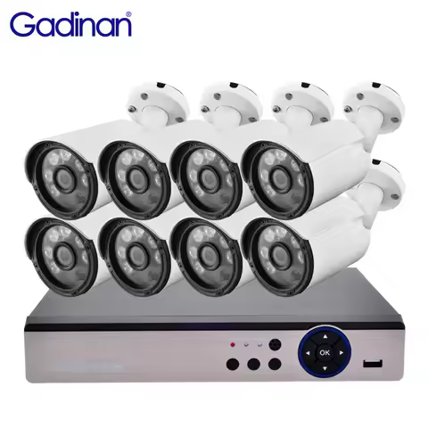 Gadinan 3.6mm DC 12V 8CH Night Vision Security Camera kit 8PCS AHD DVR Motion Detection IR-CUT 3.6mm