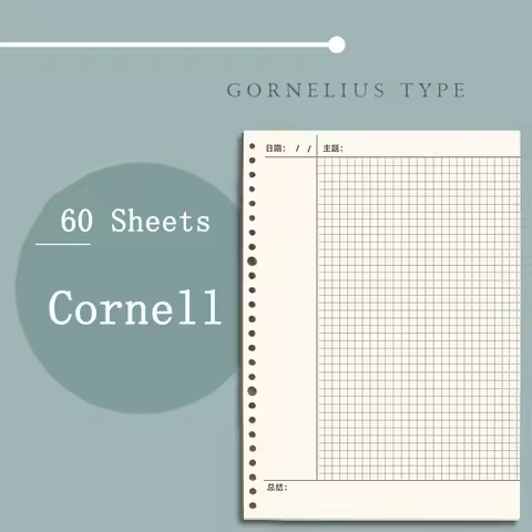 Planner A4 A5 B5 Grid Cornell Line Inner Core Paper Statio 60 Sheets Loose Leaf Notebook Refill Spir