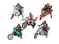 Bandai 幪面超人電單車扭蛋 仮面超人電單車扭蛋 假面騎士電單車扭蛋 空娥 Black 555  幪面超人2號 幪面超人X 全新套裝 Masked Rider 扭蛋(一套5連5張蛋紙) 從未開過原