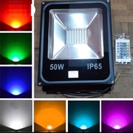 lampu tembak rgb warna warni 50w 50 watt led sorot outdoor reklame led