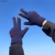Winter men's touch screen gloves, oversized, double-layer, plush, thick, for cycling students to write, keep warm, and play with mobile phones nmy