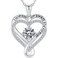 Jewelry for Women Wife Infinity Heart Birthstone I Love You Necklace S925 Anniversary Women Necklace
