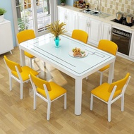 Dining Tables and Chairs Set Small Apartment Dining Table 4 People 6 Rectangular Household Eating Table Modern Minimalist Dining Table and Chair