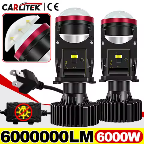60000W Y7D LED H4 Bi Canbus Mini Lens 6000K High Low Beam Super Bright CSP Chips H4 Auto Car Lamps H