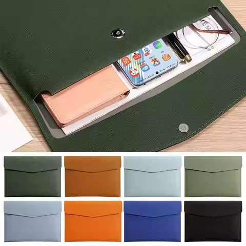 Leather Document Bag A4 Envelope Document Holder Quality Briefcase Data Contract Bill File Bag Docum