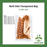 Beg Plastik [50pcs±] [7 Sizes] Both-Side Transparent Plastic Bag / 3 Side Seal Bag / Transparent Bag