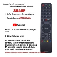 Sharp GB289WJSA Flat Panel Smart TV Replacement Remote Control With YouTube