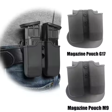 Double Magazine Holder Universal 9mm .40 Mag Holster for Glock 17 Beretta M9 M92 USP Paddle Magazine