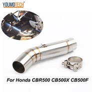 สำหรับฮอนด้า cbr500 cbr500r cb500x cb500f 2013-2021 รถจักรยานยนต์ไอเสียท่อไอเสียกลางดัดแปลงการเชื่อม