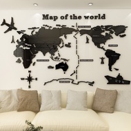 【DAORUI】European World Map 3D Acrylic Wall Stickers Crystal Mirror Stickers for Office Sofa TV Background Wall Decorative Stickers
