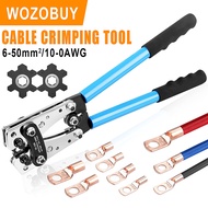 Wire Crimping Tool, Battery Cable Wire Lug Crimping Tool with  AWG 8 6 4 Copper Ring Terminal Connectors and Heat Shrink Tubing