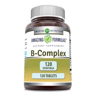 Amazing Formulas Vitamin B Complex with 11 Key Nutrients | 120 Tablets Supplement | Vitamin B1, B2, 