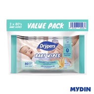 Drypers Baby Wipes with Natural Oat Kernel (80's x 2)