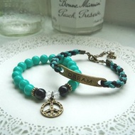 美夢成真手環-黑+土耳綠-2條