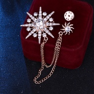 1pcs Bros Pin Rantai Pin Badge Aksesoris Jas Motif Kristal Salju Aksesoris Pin Lencana Tassel Brooch