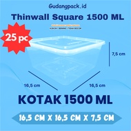 Thinwall Square 1500ML 25 pc / Thinwal Square Plastic Food Container 25pc