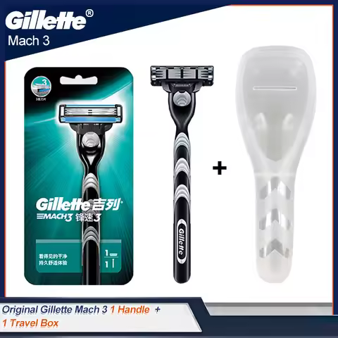 Original Gillette Mach 3 Men's Manual Shaver Shaving Safety Razor Face Beard Hair Removal with Repla