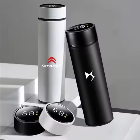 500ml Car Smart Insulated Cup Travel Coffee Cups Water Bottle For Citroen C1 C2 C3 C4 C5 C6 C8 C4L D
