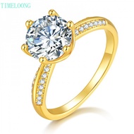 1-3CT 18K Yellow Gold Plated 925 Silver Moissanite Ring Wedding Women Jewelry Gift
