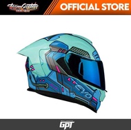 EVO HELMET Gt-Pro CYBERPUNK FULLFACE DUAL VISOR WITH IRIDIUM LENS AND CLEAR