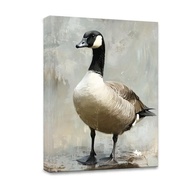 1pcs Elegant Canada Goose Depicted In A Textured Painting Style, Framed On Canvas. Evoking A Feeling