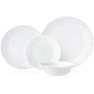 Corelle Soup Cereal Bowls Set | Lunch Plate Set 6 Piece | Dinner Plate Set 8 Piece | Square Plate, Winter Frost White