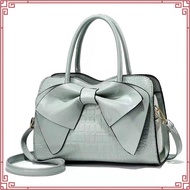 H0038 Handbag Shoulder Bag The Movie Crocodile Pattern Big Bow PU Leather With Strap