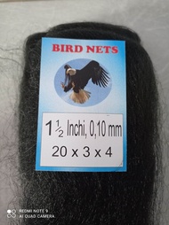 Jaring burung kecil 1½ inchi 20mx3m siap pakai ada 4 kantong tali jaring pukat burung jaring burung emprit jaring burung pipit jaring burung hitam murah