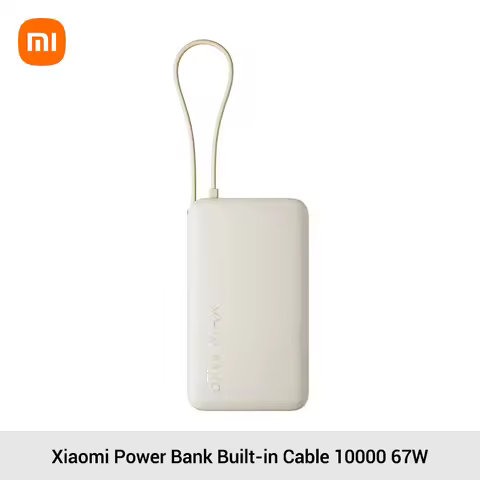 Xiaomi Power Bank 10000 67W Max Output Built-in Cable Screen-display Portable Charger For iPhone 16 