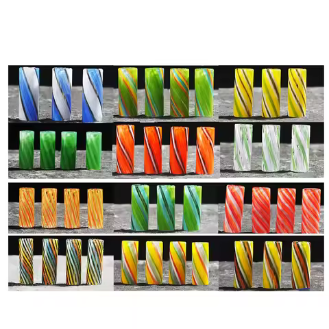5Pcs Mini Glass Filter Tips With 7 Holes Round Mouth For Herbs Tobacco Rolling Drip Thickness Glass 