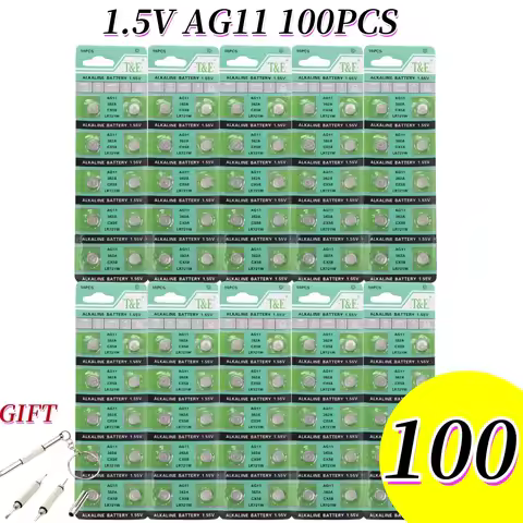 100PCS 1.55V AG11 SG11 LR58 SR58 162 361 362 LR721 SR721 1.55V Button Batteries SR720 L721F Cell Coi