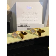 【High version 1: 1】Vca 18K gold lucky alhambra butterfly ring lady light luxury ring lady lady fan g