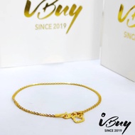 IBUY 916 Gold MILAN 2 LINE BRACELET 14CM/15CM/16CM/17CM/18CM  22K (916)