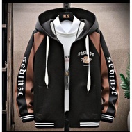 JAKET VARSITY HOODIE ZIPPER JAKET BASEBALL PRIA WANITA JUMBO (S-6XL) INISIAL LOGO FASHION JAKET RESL