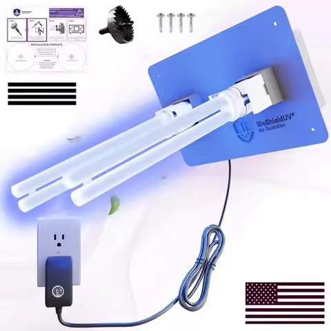 36W HVAC UV Light Air Purifier Bulb for AC Systems - Dual UVC Lamp Duct Filter, Safe Zero Ozone Emis