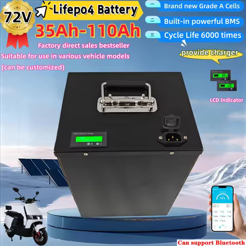 HC_72v Lifepo4 40Ah 50Ah 60Ah 70Ah 80Ah 100Ah 110Ah Lithium Battery for 2KW 3KW Rickshaw Skateboard