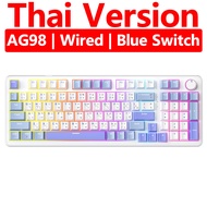 ZIFRIEND คีย์บอร์ดกล AG98 98คีย์คีย์บอร์ดแบบมีสายแสงไฟ RGB และไฟด้านข้างสำหรับเล่นเกมคีย์บอร์ดออฟฟิศ