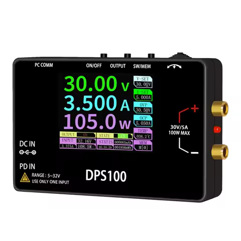 DPS100 Pocket Laboratory DC Power Supply 30V 5A 100W Pocket Size Bench Switching Programmable Voltag