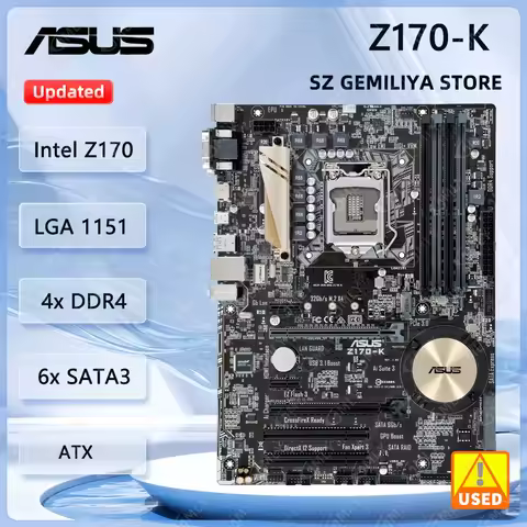 ASUS Z170-K Motherboard Intel Z170 LGA 1151 DDR4 64GB ATX support Core i3-6100 7300 6400 7600 7700 c