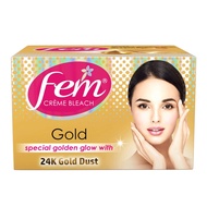 Fem Fairness Natural Gold Crème Bleach Net Weight 212gm - Cream Bleach : 150gm Powder Activator: 22g