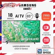 Samsung 50/55/65" DU8000/U8000F 4K Crystal UHD Smart TV/Smart AI TV | UA65DU8000 UA50U8000F UA55U800