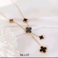 Girls clover necklace or Beautiful 4 leaf Titanium clover Necklace