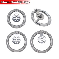 【New release】 New Thin Piece 24mm Chastity Cage Small Tight Stainless Steel Cage Lock Lightweight Si